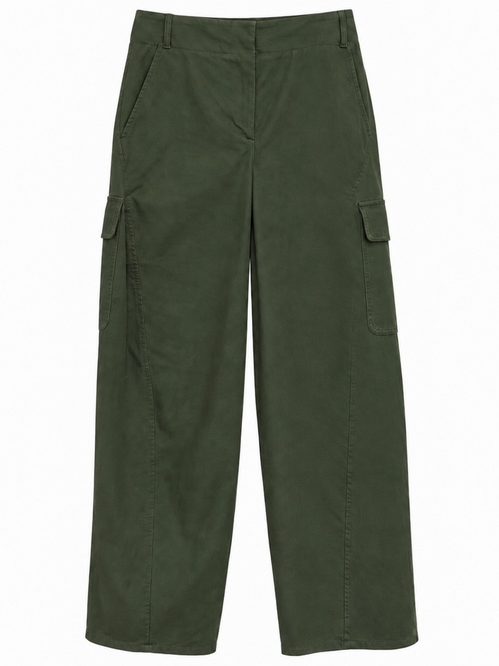 GWYN Goop Well-Traveled Cargo Pants Artichoke Green Cotton Italy